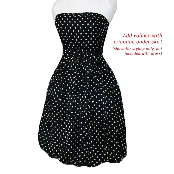 BCBGMaxAzria: Flirty Silk Cocktail Dress–polka dot with bubble skirt - Picture 2 of 7